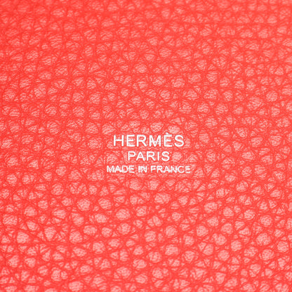 ピコタンロックMM ルージュピヴォワンヌ ハンドバッグ トリヨンクレマンス レッド シルバー金具 T刻印 エルメス バッグ HERMES