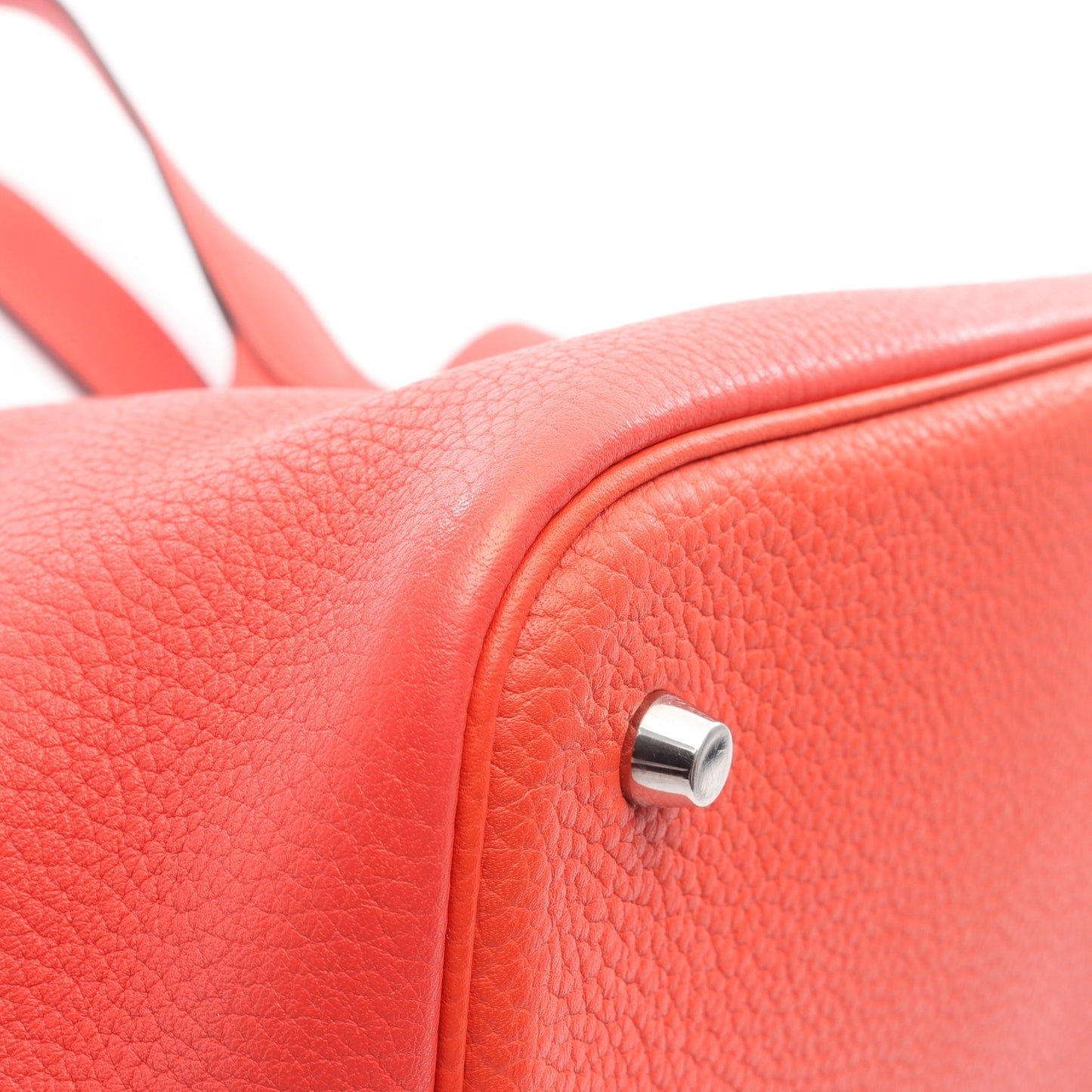 ピコタンロックMM ルージュピヴォワンヌ ハンドバッグ トリヨンクレマンス レッド シルバー金具 T刻印 エルメス バッグ HERMES