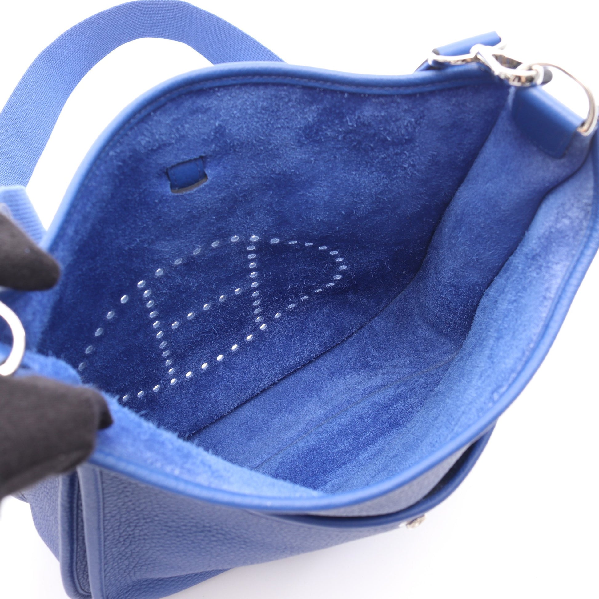 エヴリン 3 トロワ PM ブルーロワイヤル ショルダーバッグ トリヨンクレマンス ブルー シルバー金具 U刻印 エルメス バッグ HERMES