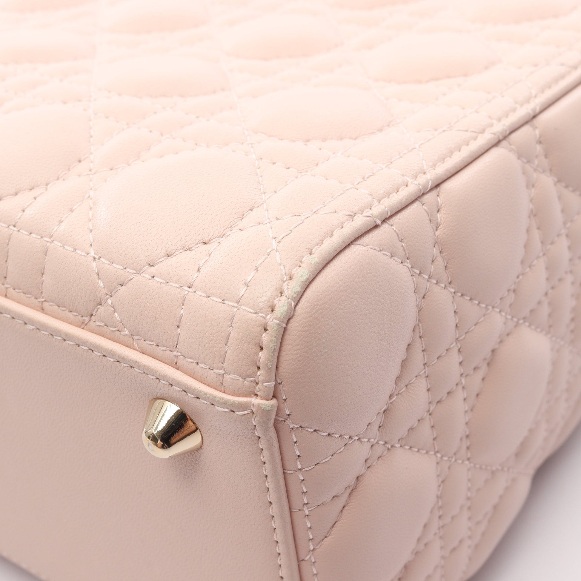 レディディオール ラージ カナージュ ハンドバッグ レザー ライトピンク 2WAY クリスチャンディオール バッグ Christian Dior