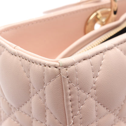レディディオール ラージ カナージュ ハンドバッグ レザー ライトピンク 2WAY クリスチャンディオール バッグ Christian Dior