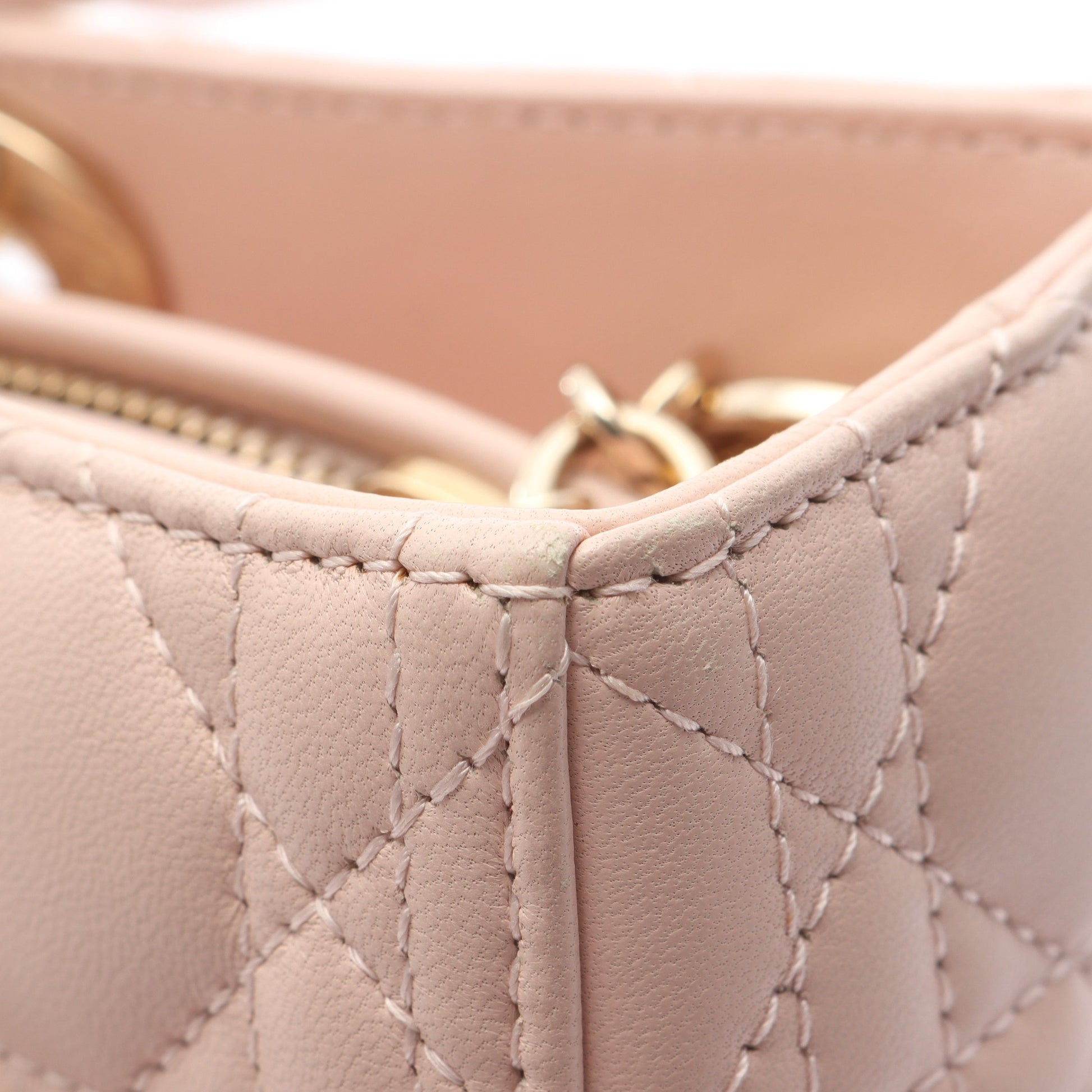 レディディオール ラージ カナージュ ハンドバッグ レザー ライトピンク 2WAY クリスチャンディオール バッグ Christian Dior