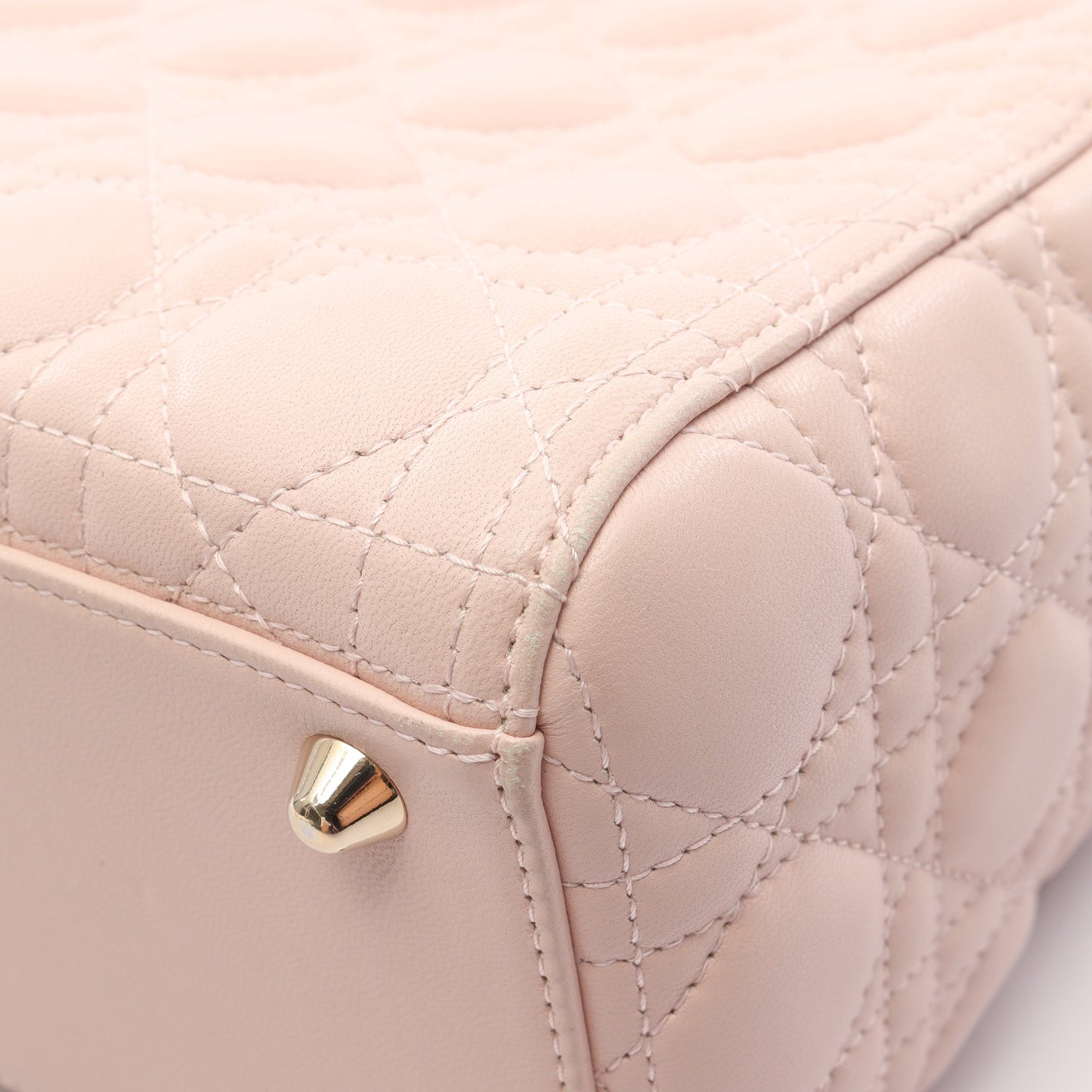レディディオール ラージ カナージュ ハンドバッグ レザー ライトピンク 2WAY クリスチャンディオール バッグ Christian Dior