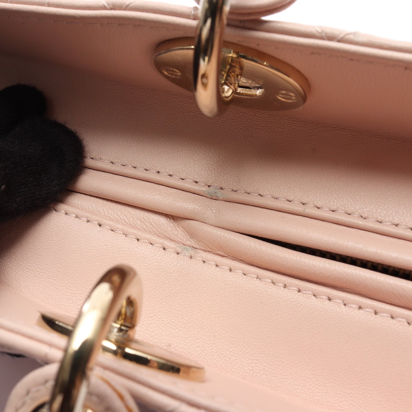 レディディオール ラージ カナージュ ハンドバッグ レザー ライトピンク 2WAY クリスチャンディオール バッグ Christian Dior