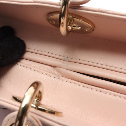 レディディオール ラージ カナージュ ハンドバッグ レザー ライトピンク 2WAY クリスチャンディオール バッグ Christian Dior