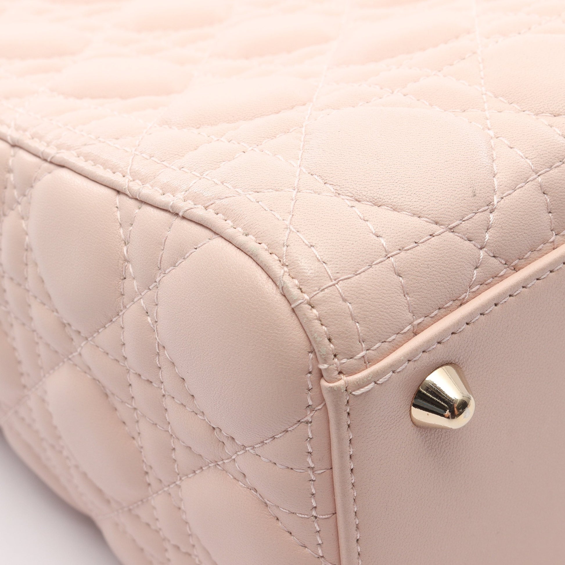 レディディオール ラージ カナージュ ハンドバッグ レザー ライトピンク 2WAY クリスチャンディオール バッグ Christian Dior