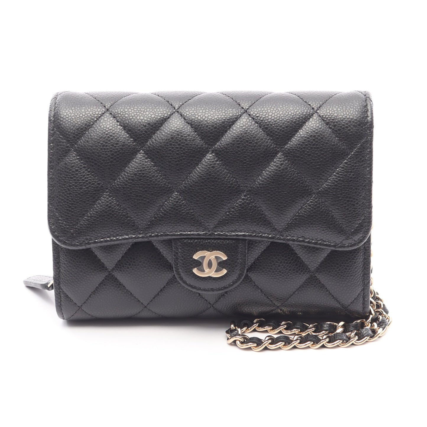 マトラッセ チェーンウォレット キャビアスキン ブラック ゴールド金具 シャネル バッグ CHANEL