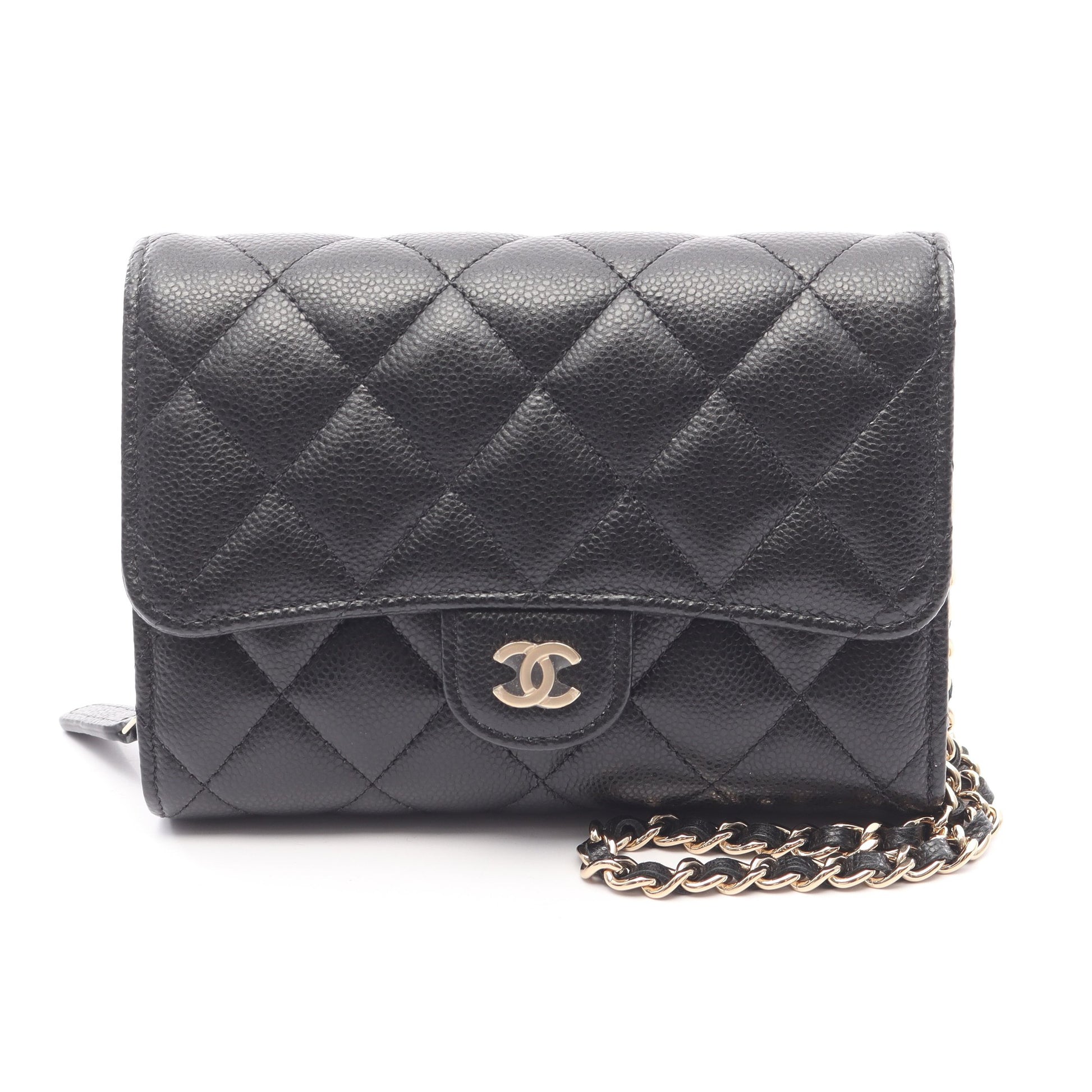 マトラッセ チェーンウォレット キャビアスキン ブラック ゴールド金具 シャネル バッグ CHANEL