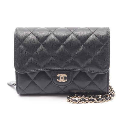 マトラッセ チェーンウォレット キャビアスキン ブラック ゴールド金具 シャネル バッグ CHANEL