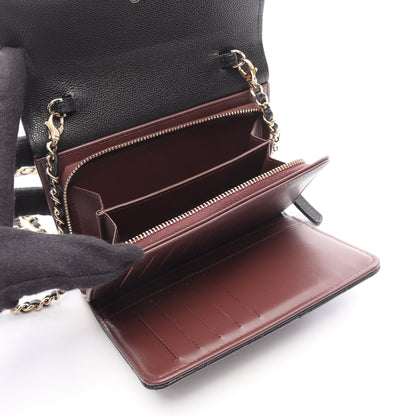 マトラッセ チェーンウォレット キャビアスキン ブラック ゴールド金具 シャネル バッグ CHANEL