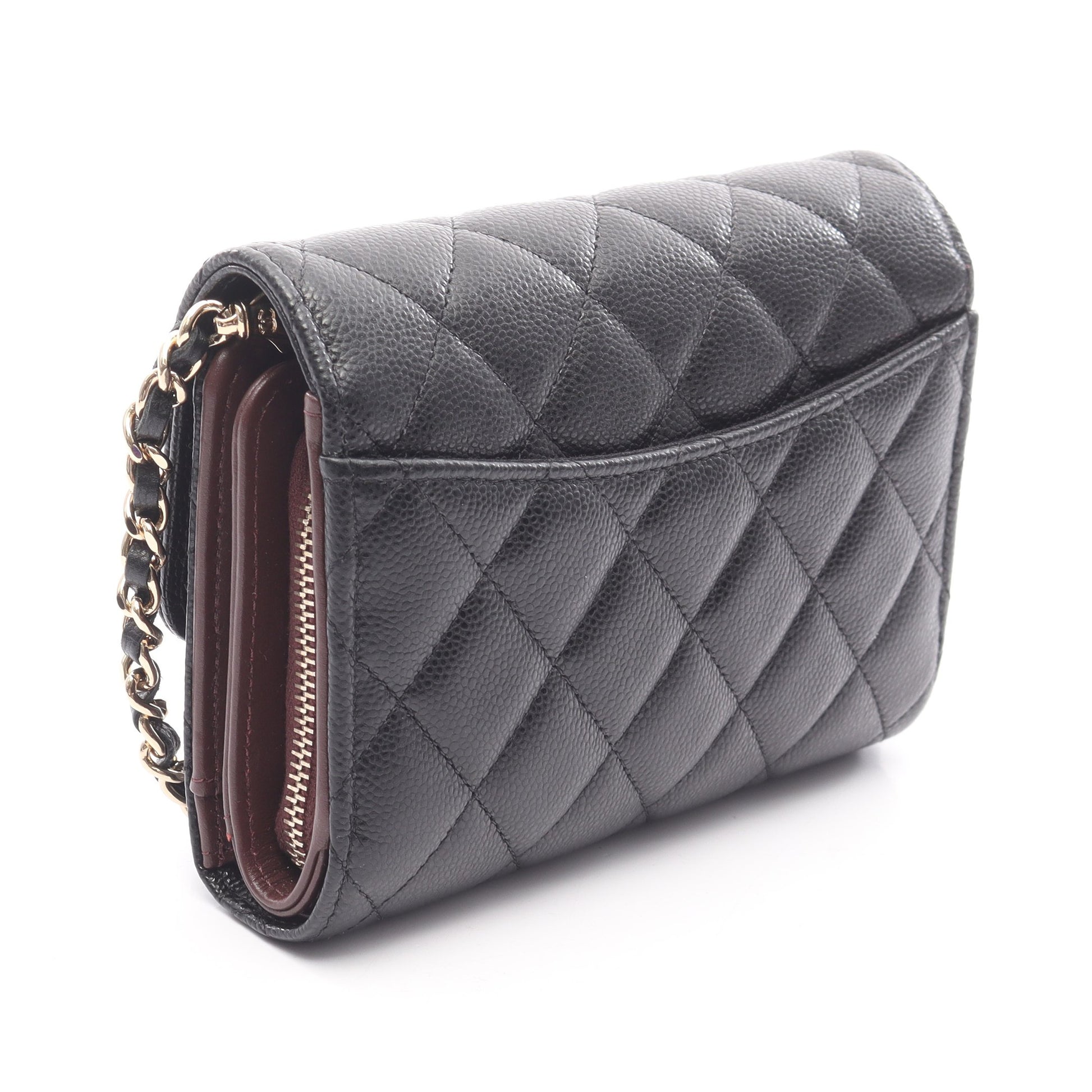 マトラッセ チェーンウォレット キャビアスキン ブラック ゴールド金具 シャネル バッグ CHANEL