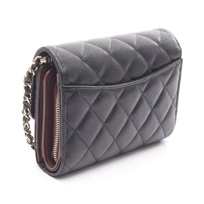マトラッセ チェーンウォレット キャビアスキン ブラック ゴールド金具 シャネル バッグ CHANEL