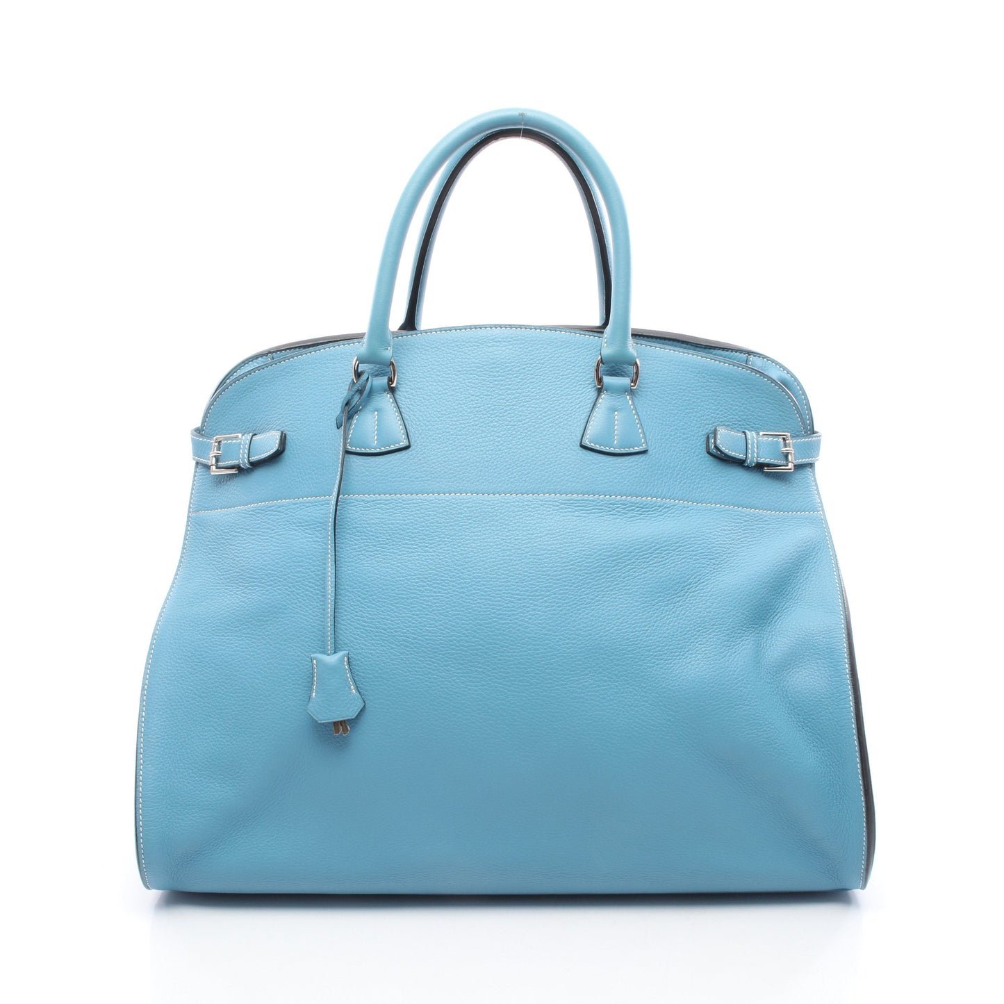 フロンティエール ブルージーン ボストンバッグ トリヨンクレマンス ライトブルー シルバー金具 □B刻印 エルメス バッグ HERMES
