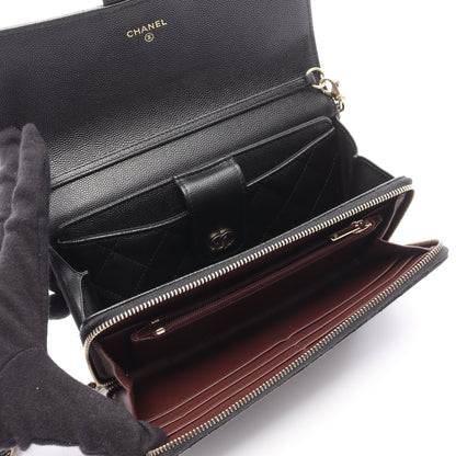 マトラッセ チェーンウォレット キャビアスキン ブラック シルバー金具 シャネル バッグ CHANEL