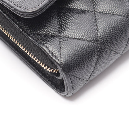 マトラッセ チェーンウォレット キャビアスキン ブラック シルバー金具 シャネル バッグ CHANEL
