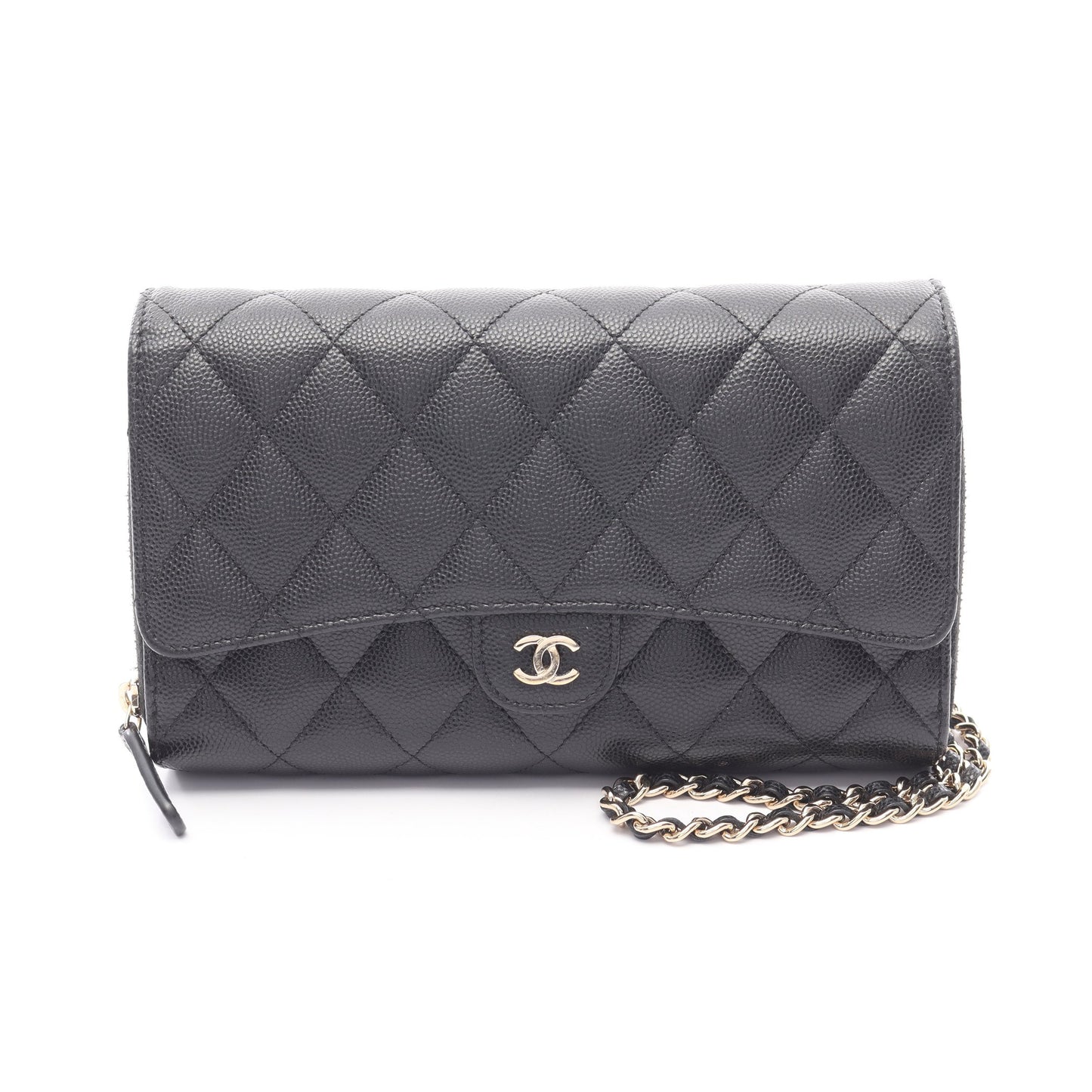 マトラッセ チェーンウォレット キャビアスキン ブラック シルバー金具 シャネル バッグ CHANEL