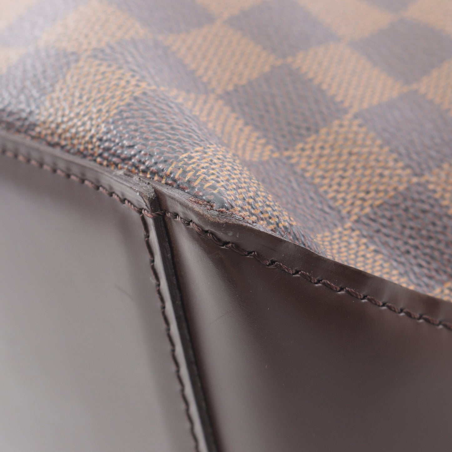 カバメゾ ダミエエベヌ ショルダーバッグ トートバッグ PVC レザー ブラウン ルイヴィトン バッグ LOUIS VUITTON