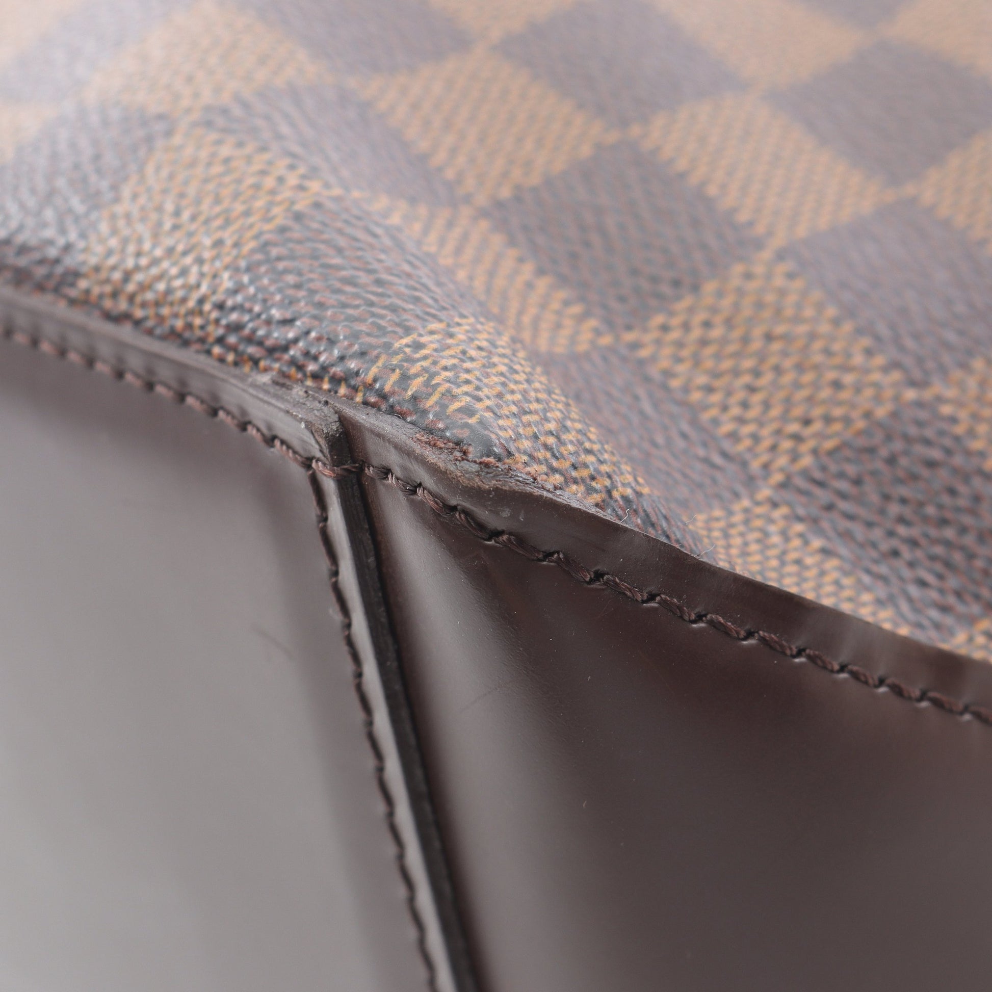 カバメゾ ダミエエベヌ ショルダーバッグ トートバッグ PVC レザー ブラウン ルイヴィトン バッグ LOUIS VUITTON