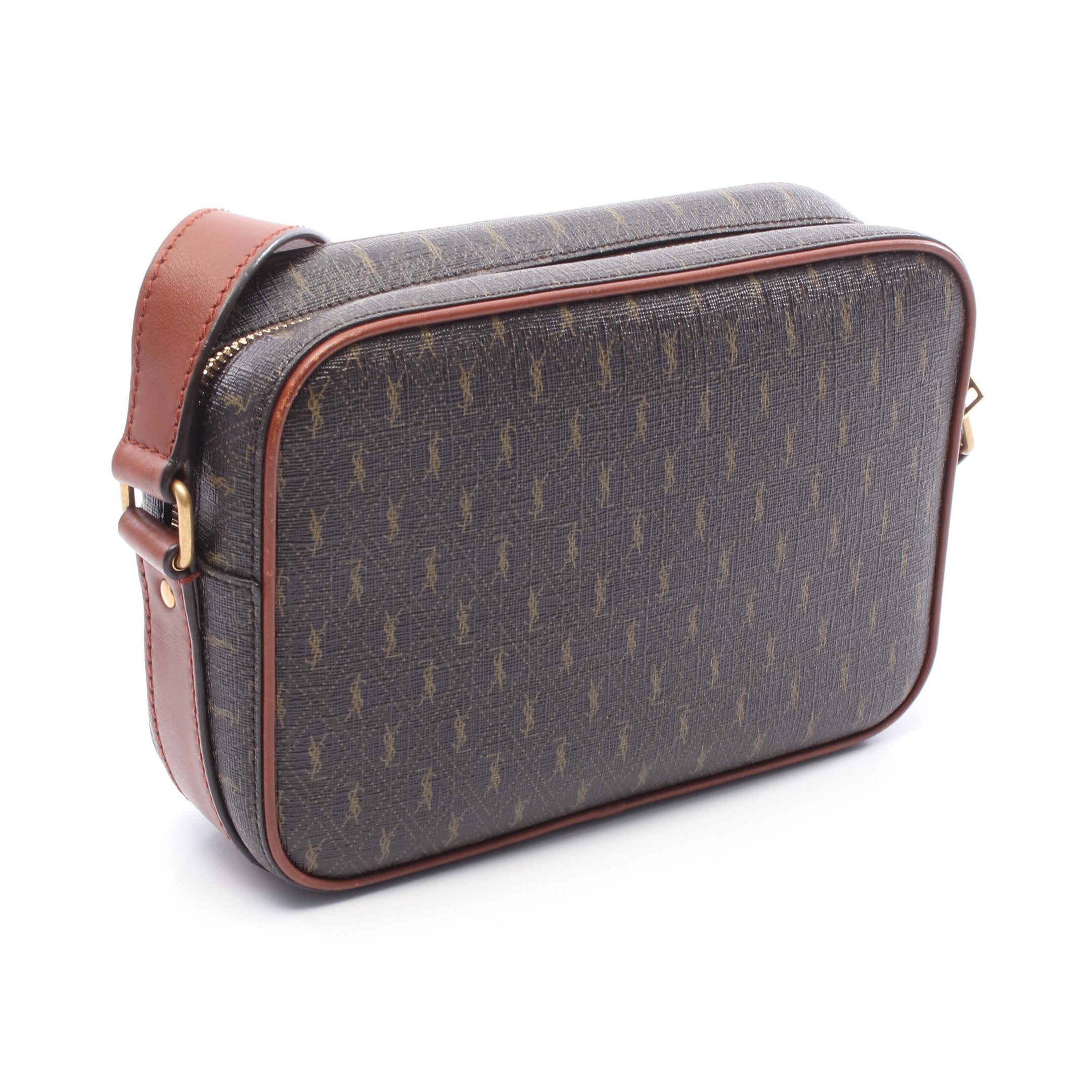 モノグラム カメラバッグ ショルダーバッグ PVC レザー ダークブラウン