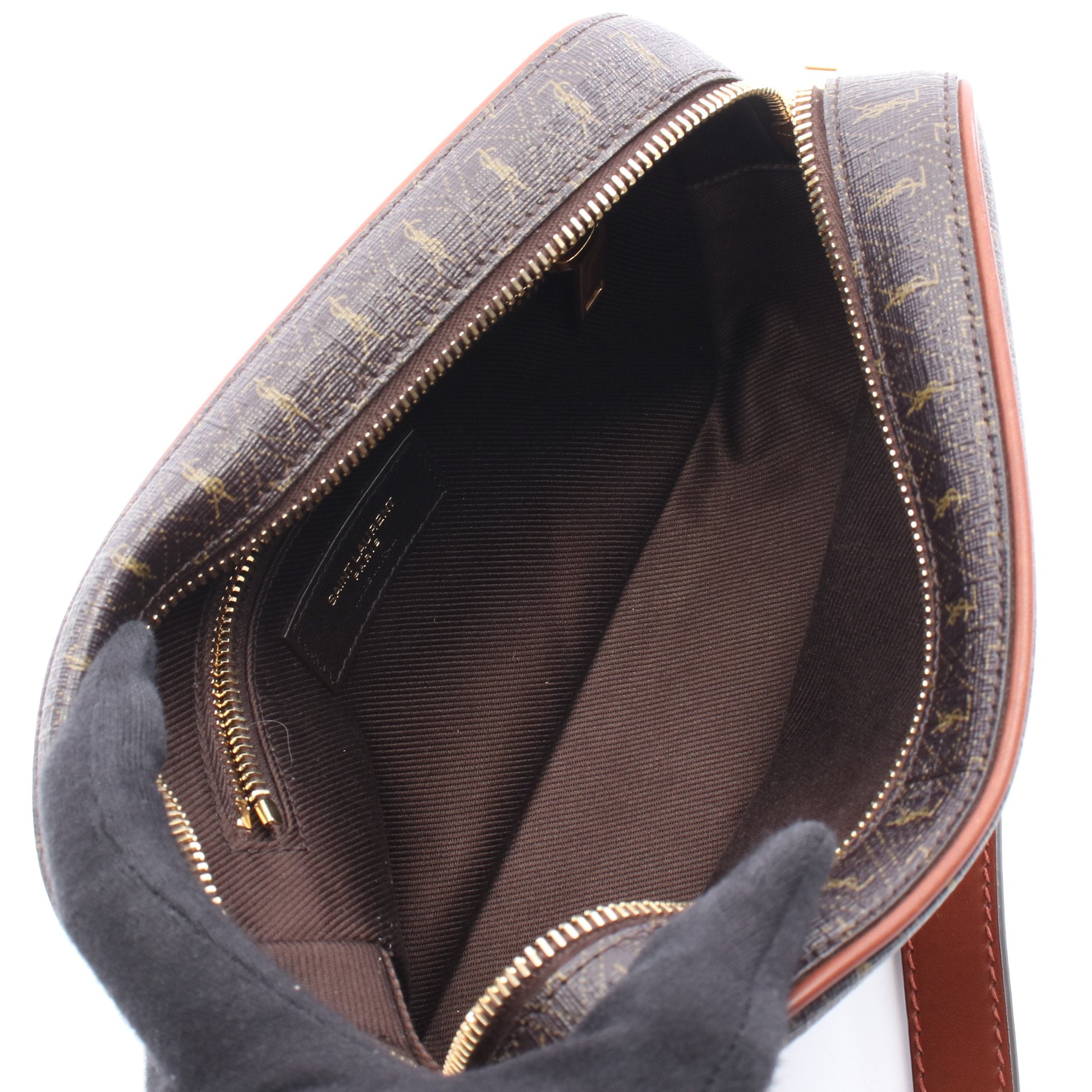 モノグラム カメラバッグ ショルダーバッグ PVC レザー ダークブラウン