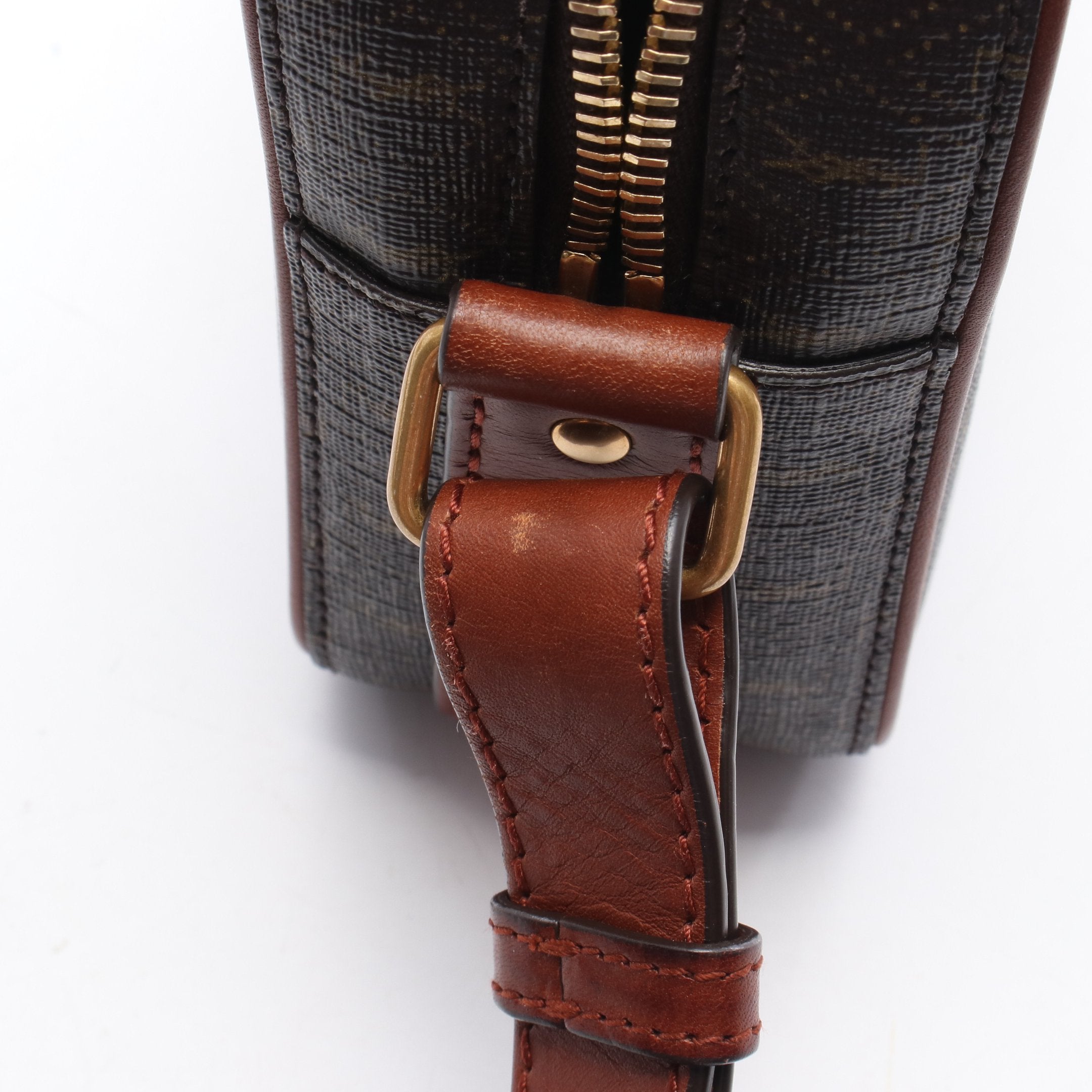 モノグラム カメラバッグ ショルダーバッグ PVC レザー ダークブラウン