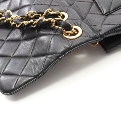 デカマトラッセ 30 シングルフラップ Wチェーンショルダーバッグ ラムスキン ブラック ゴールド金具 シャネル バッグ CHANEL