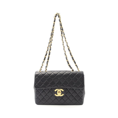デカマトラッセ 30 シングルフラップ Wチェーンショルダーバッグ ラムスキン ブラック ゴールド金具 シャネル バッグ CHANEL