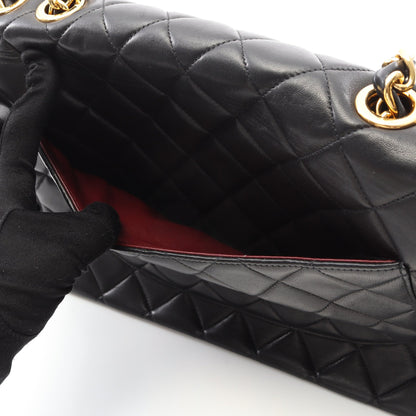 デカマトラッセ 30 シングルフラップ Wチェーンショルダーバッグ ラムスキン ブラック ゴールド金具 シャネル バッグ CHANEL