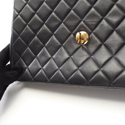 デカマトラッセ 30 シングルフラップ Wチェーンショルダーバッグ ラムスキン ブラック ゴールド金具 シャネル バッグ CHANEL
