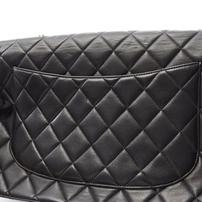 デカマトラッセ 30 シングルフラップ Wチェーンショルダーバッグ ラムスキン ブラック ゴールド金具 シャネル バッグ CHANEL