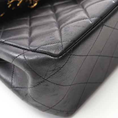 デカマトラッセ 30 シングルフラップ Wチェーンショルダーバッグ ラムスキン ブラック ゴールド金具 シャネル バッグ CHANEL