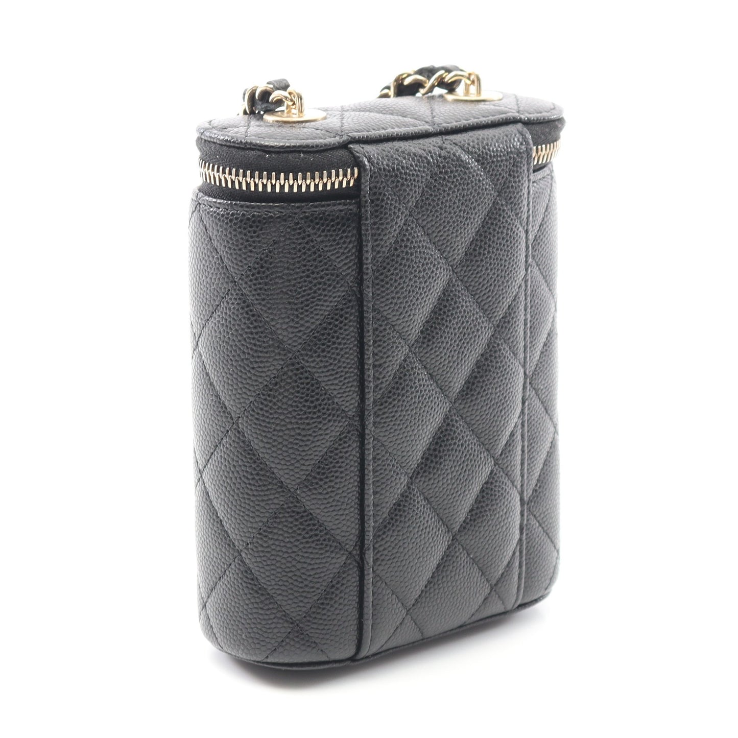 マトラッセ バニティバッグ チェーンショルダーバッグ キャビアスキン ブラック ゴールド金具 シャネル バッグ CHANEL
