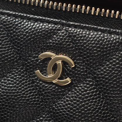 マトラッセ バニティバッグ チェーンショルダーバッグ キャビアスキン ブラック ゴールド金具 シャネル バッグ CHANEL