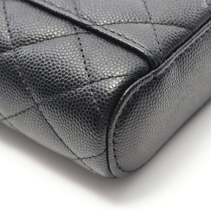 マトラッセ バニティバッグ チェーンショルダーバッグ キャビアスキン ブラック ゴールド金具 シャネル バッグ CHANEL