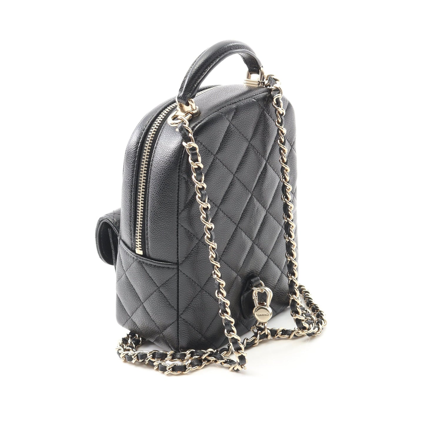 マトラッセ ミニリュック キャビアスキン ブラック ゴールド金具 シャネル バッグ CHANEL