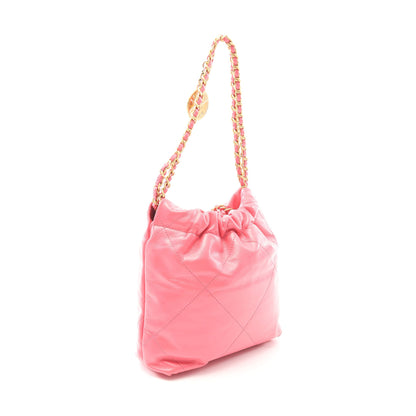 CHANEL 22 ミニ チェーンショルダーバッグ レザー ピンク ゴールド金具 2WAY シャネル バッグ CHANEL