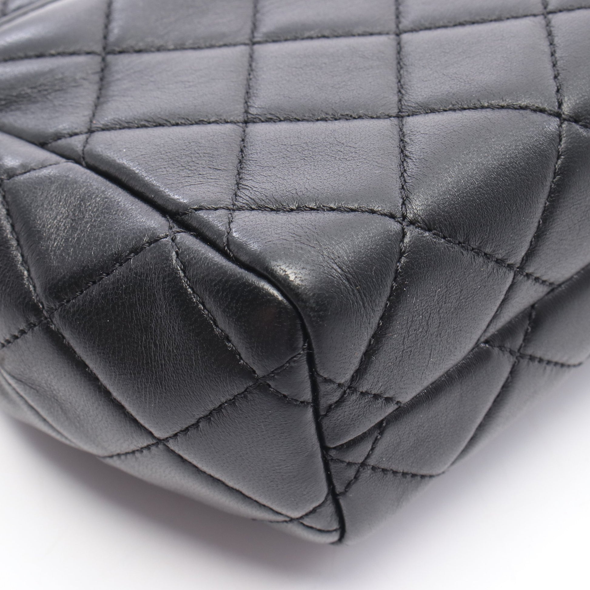マトラッセ チェーンハンドバッグ レザー ブラック ゴールド金具 シャネル バッグ CHANEL