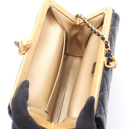 マトラッセ チェーンハンドバッグ レザー ブラック ゴールド金具 シャネル バッグ CHANEL