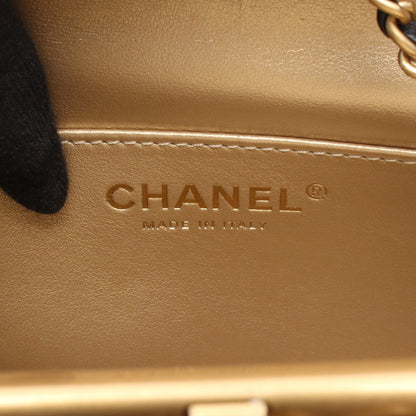 マトラッセ チェーンハンドバッグ レザー ブラック ゴールド金具 シャネル バッグ CHANEL