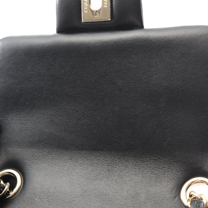 チョコバー ミニフラップ チェーンショルダーバッグ ラムスキン ブラック ゴールド金具 シャネル バッグ CHANEL