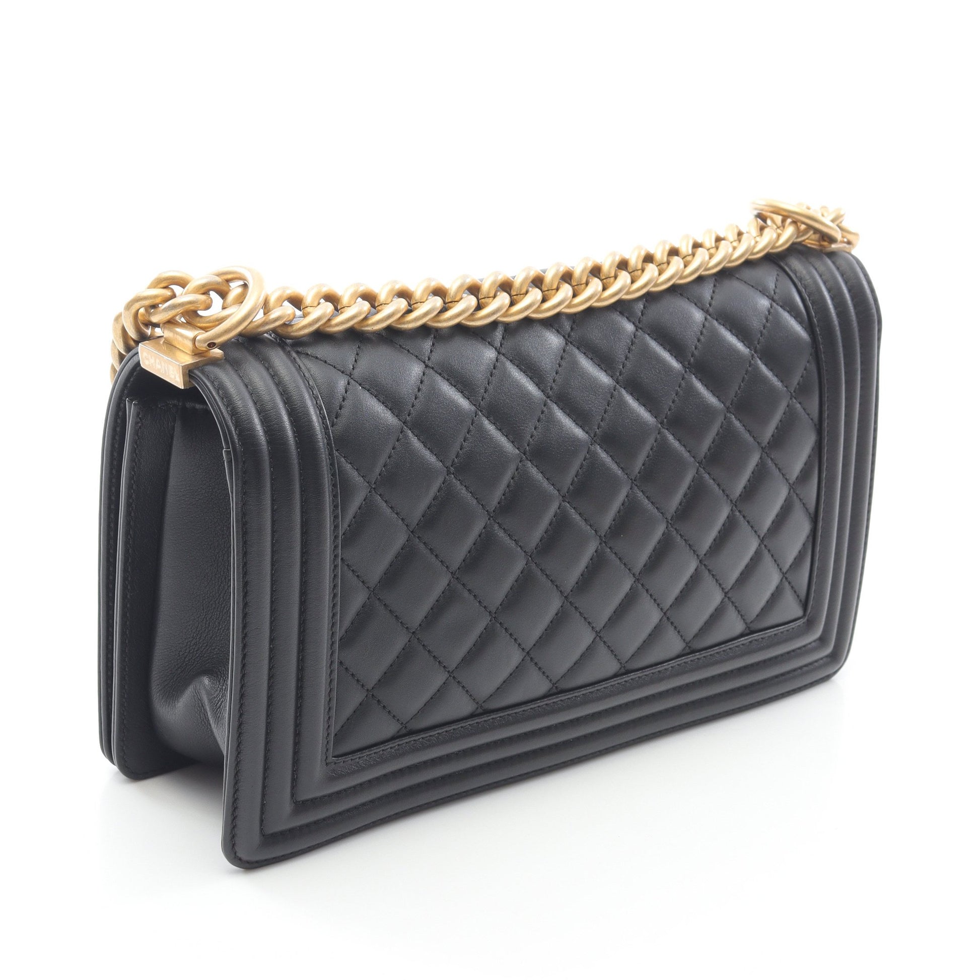 ボーイシャネル チェーンショルダーバッグ ラムスキン ブラック ゴールド金具 シャネル バッグ CHANEL