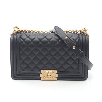 ボーイシャネル チェーンショルダーバッグ ラムスキン ブラック ゴールド金具 シャネル バッグ CHANEL