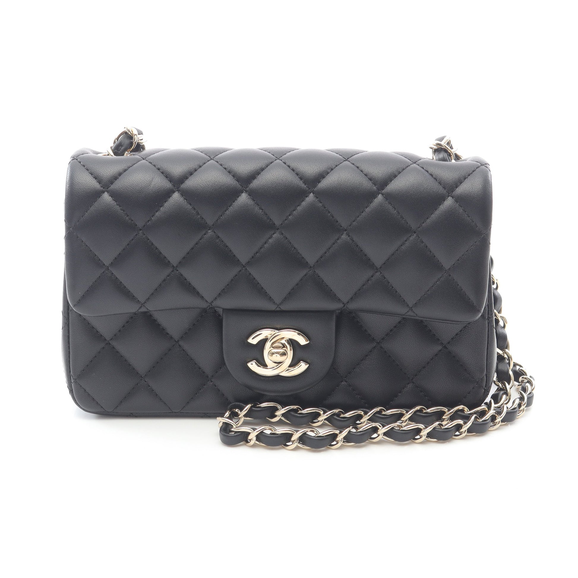 ミニマトラッセ20 チェーンショルダーバッグ ラムスキン ブラック ゴールド金具 シャネル バッグ CHANEL