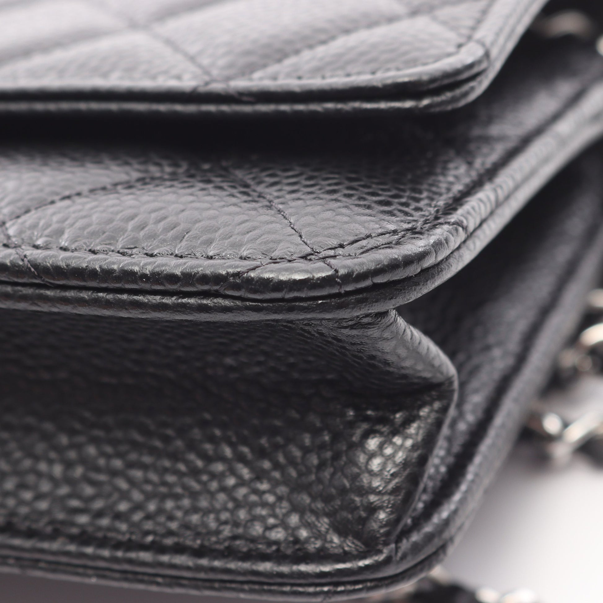 マトラッセ チェーンウォレット キャビアスキン ブラック シルバー金具 シャネル バッグ CHANEL