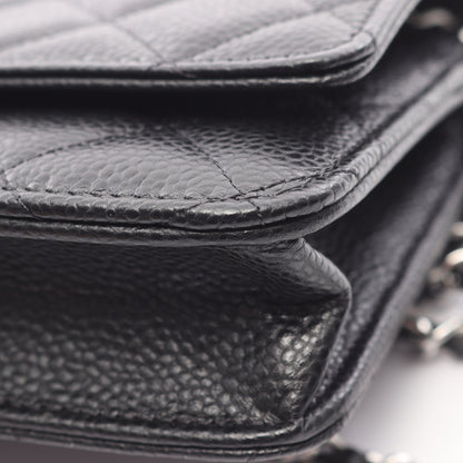 マトラッセ チェーンウォレット キャビアスキン ブラック シルバー金具 シャネル バッグ CHANEL