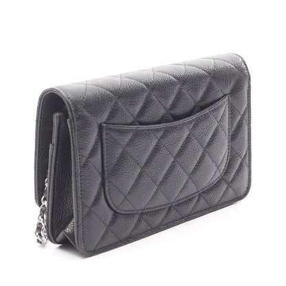 マトラッセ チェーンウォレット キャビアスキン ブラック シルバー金具 シャネル バッグ CHANEL