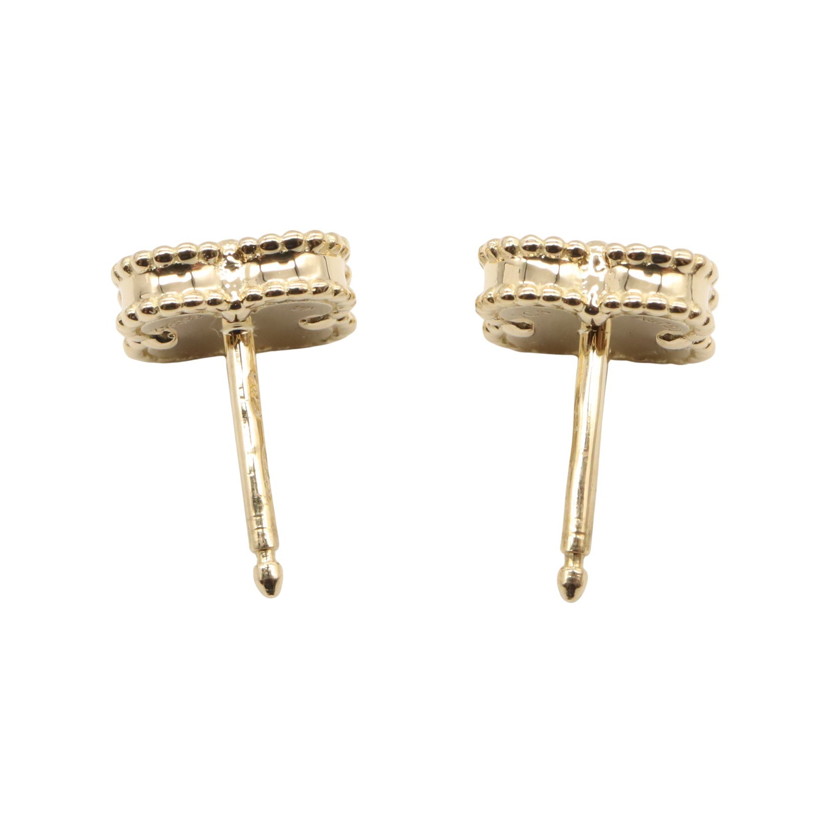 スウィートアルハンブラ ピアス オニキス ピアス K18（イエロー