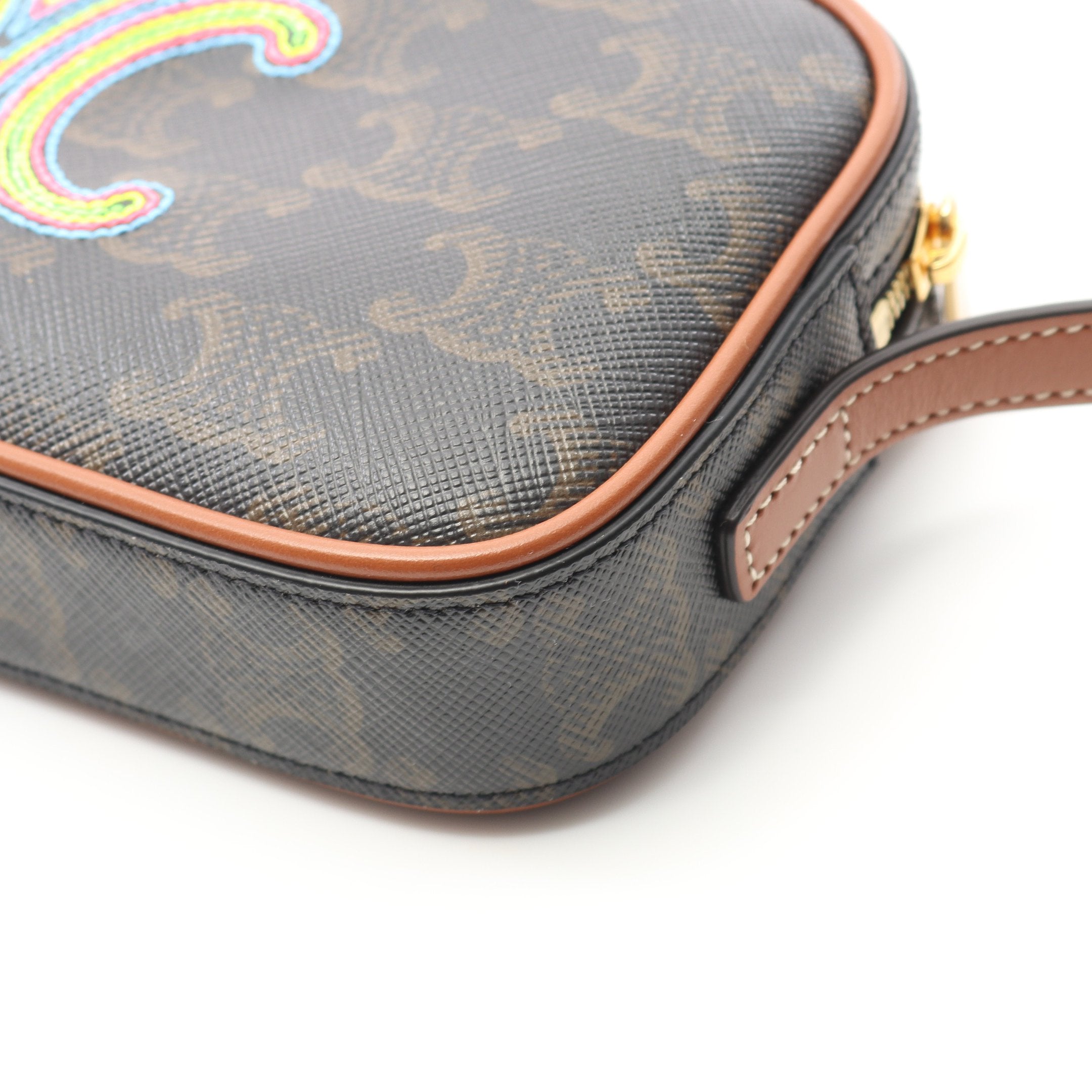 トリオンフ ワンショルダーバッグ PVC レザー ブラック ブラウン