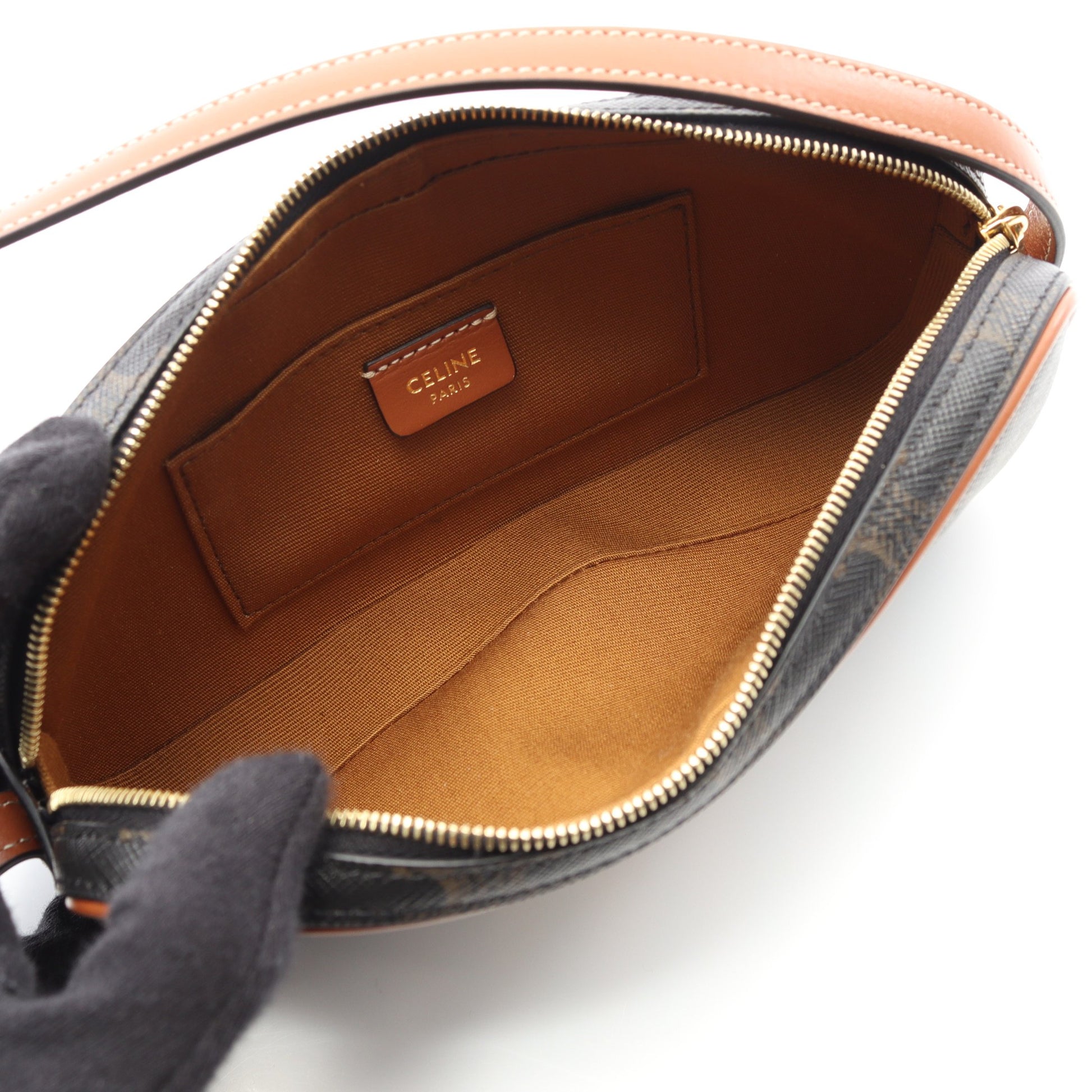 トリオンフ ワンショルダーバッグ PVC レザー ブラック ブラウン セリーヌ バッグ CELINE