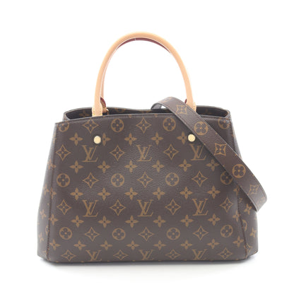 モンテーニュMM モノグラム ハンドバッグ PVC レザー ブラウン 2WAY ルイヴィトン バッグ LOUIS VUITTON